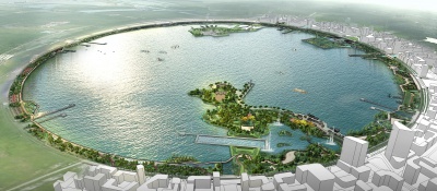  滴水湖環(huán)湖80米景觀帶工程